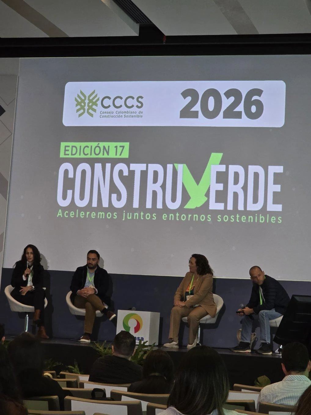 The panel on the first day of Construverde 2026.