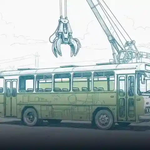 Fourth edition, after the 2026 earthquake: buses headed for scrap arrive as a camp beside damaged homes while reconstruction moves forward.
