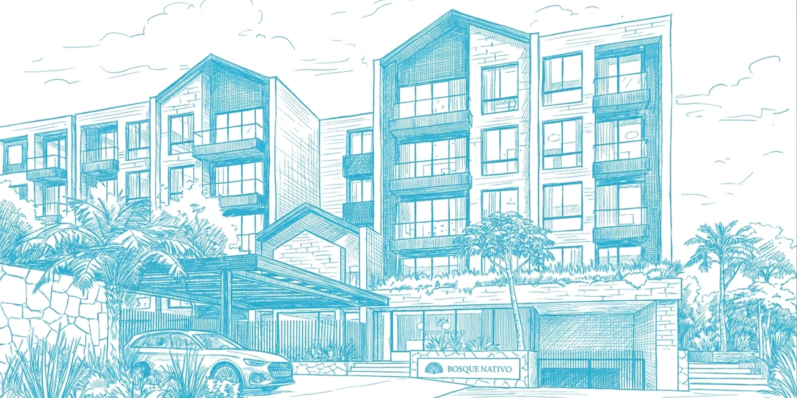 The first sketch — Bosque Nativo Apartamentos