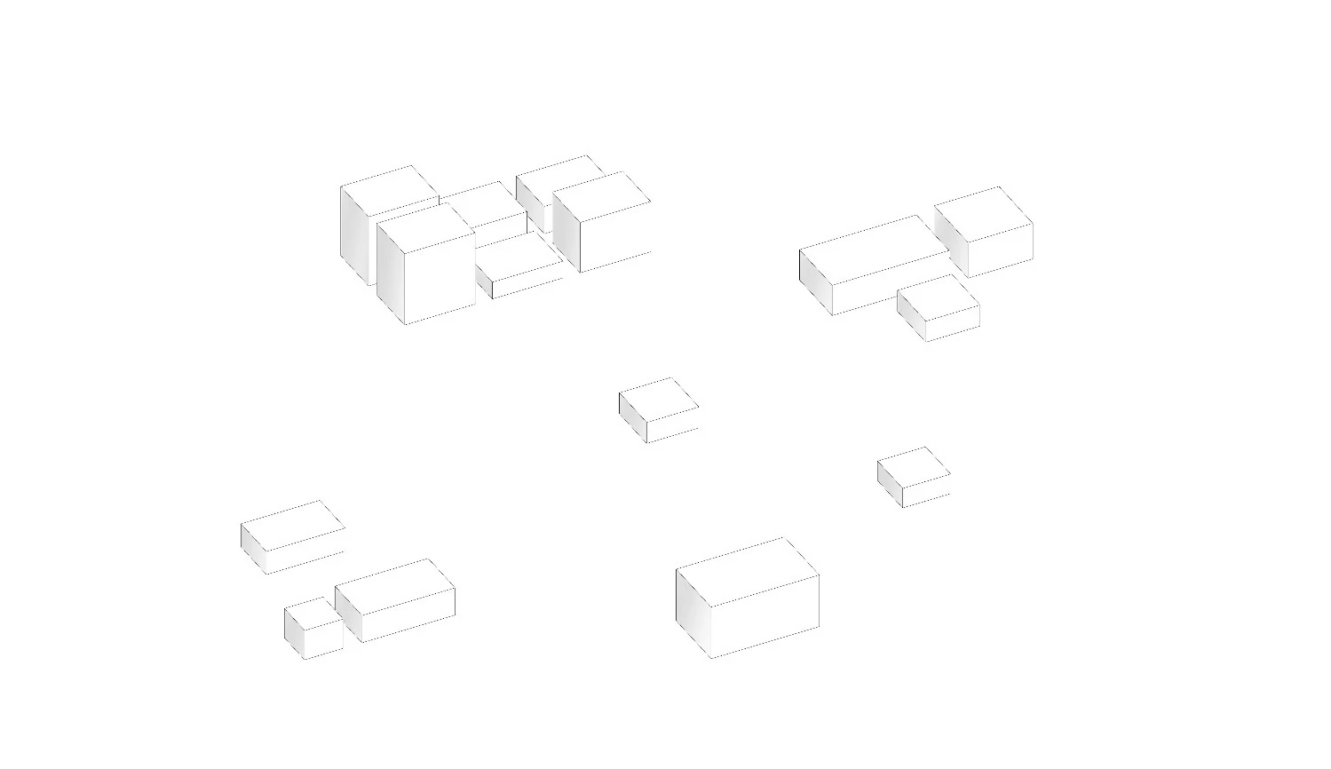 The dispersed city model: loose volumes, a great deal of ground taken up and no relationship between the pieces.