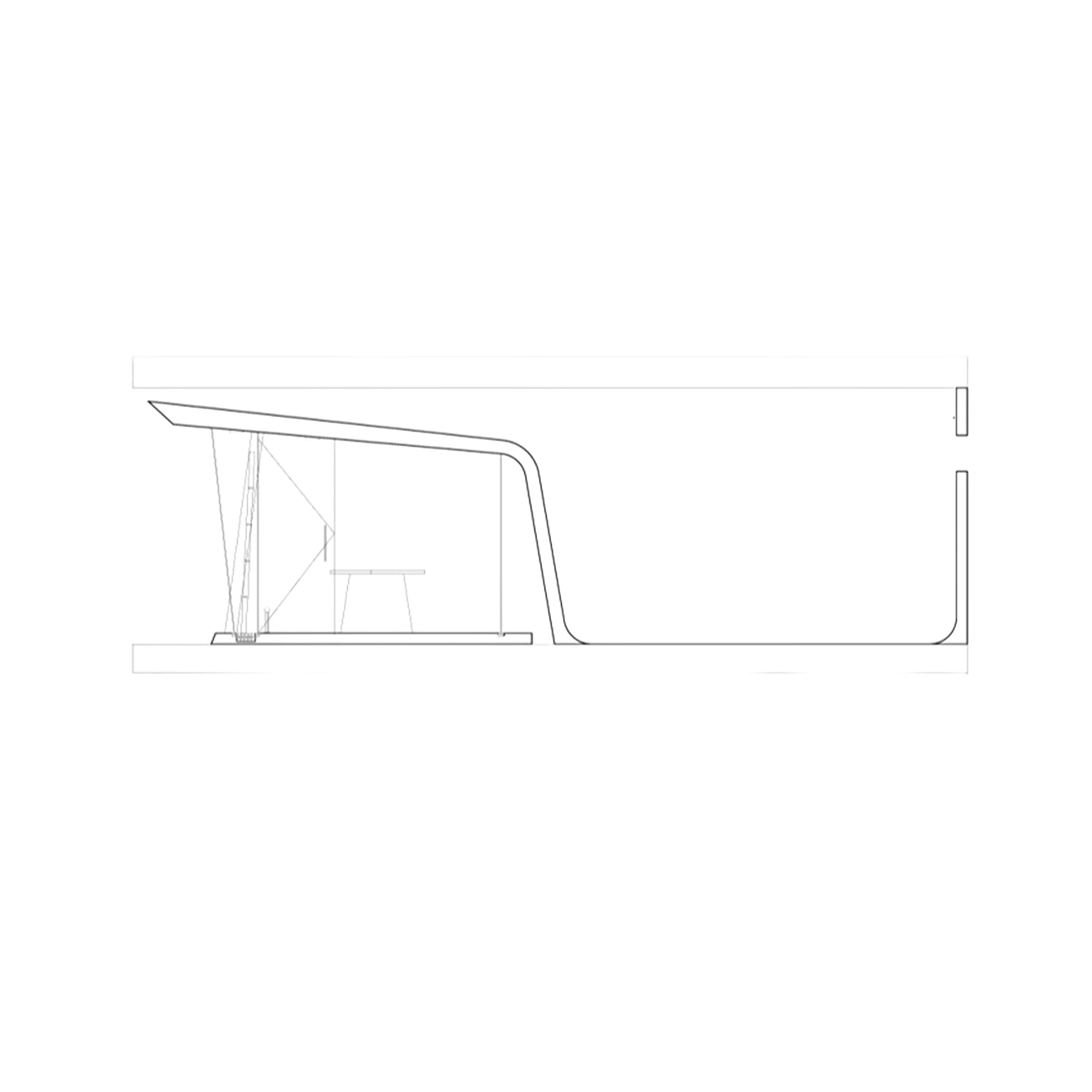 Section through the module: the single line of the